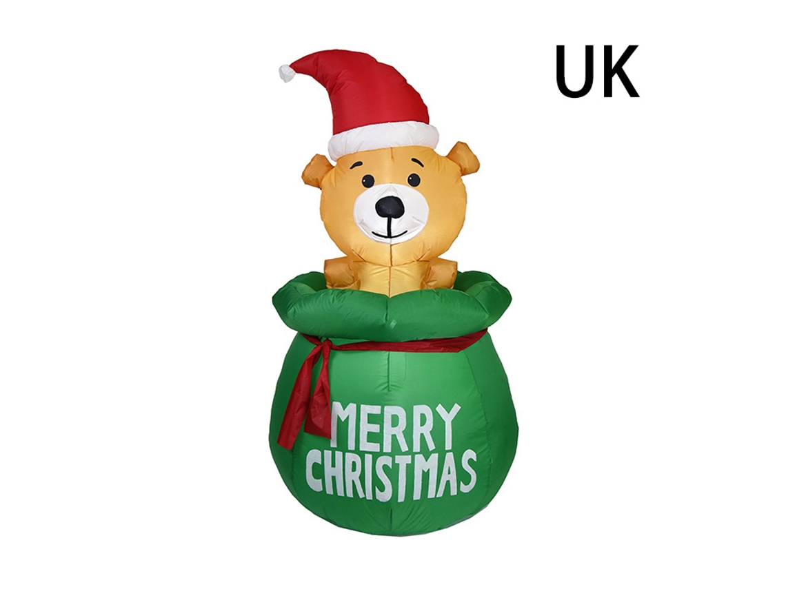 Modelo Inflável Urso de Natal com Luzes LED para Decoração de Jardim e Casa S/MARCA