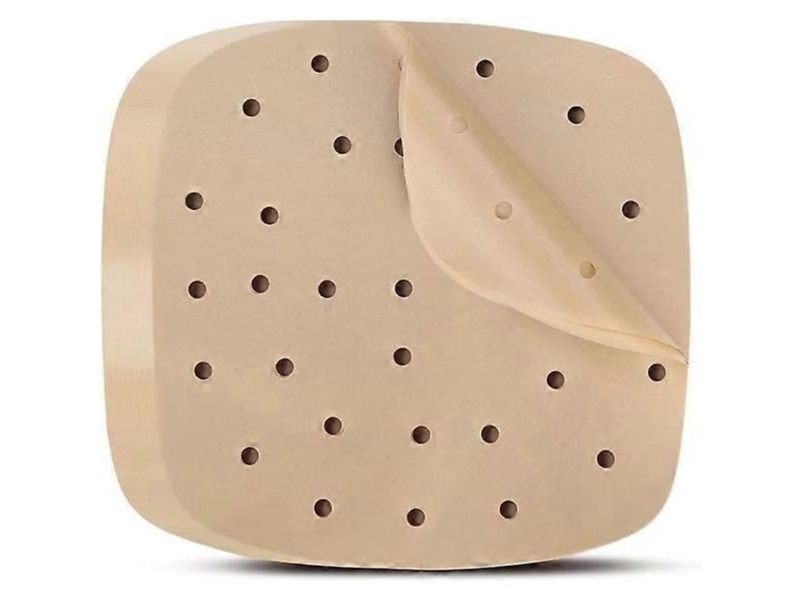 100 Unidades De Papel Manteiga Quadrado Perfurado Para Fritadeira A Ar, 21,5 X Cm