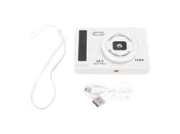 Câmera Digital Compacta 48mp 1080p 8x Zoom Para Estudantes Com Luz De Compensação Tela 2,4" Branca