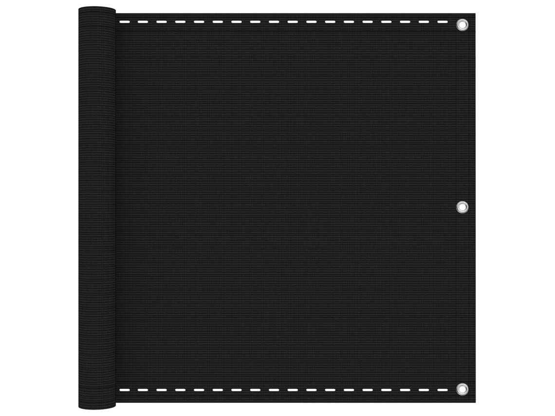 Conjunto 1 Tela De Varanda Vidaxl Preto Polietileno De Alta Densidade (90 X 700 Cm)