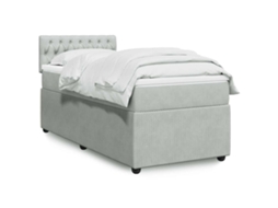 Vidaxl Cama Com Molas/colchão 80x200 Cm Veludo Cinza-claro