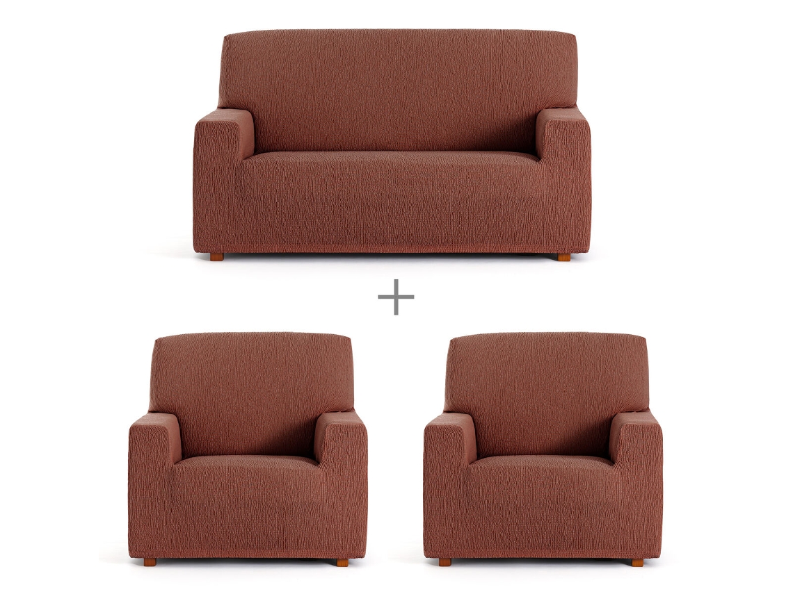 Conjunto de Capas para Sofá EYSA Troya Laranja 70 X 110 X 210 Cm 3 Peças
