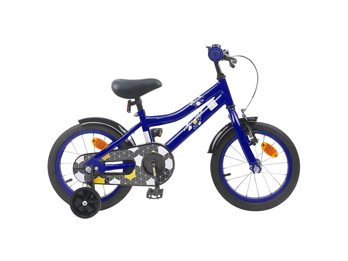 Vidaxl Bicicleta Infantil 12 Polegadas Para 2-4 Anos Azul Escuro