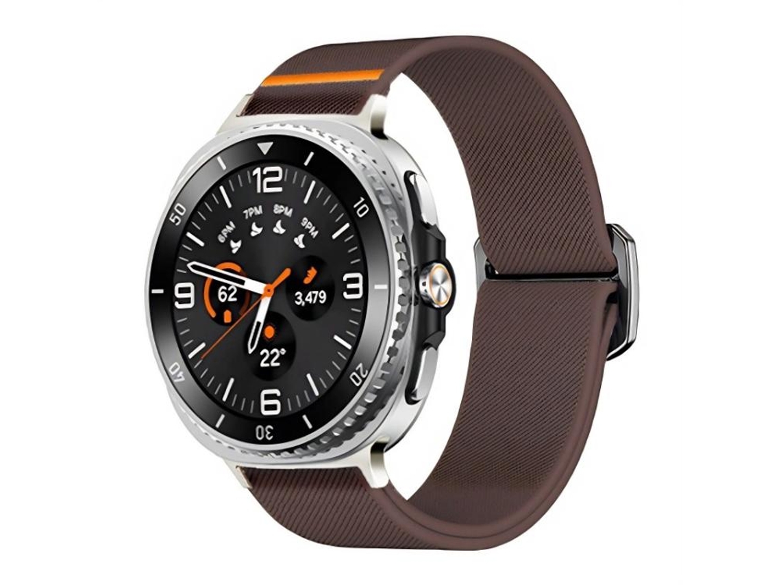 Bracelete Para Samsung Galaxy Watch 8/8 Classic - Nylon Elástico Com Fecho De Paraquedas Ajustável - Roxo Fumê