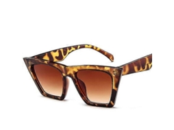 Óculos de sol estilo Gatinho com estampa de leopardo retrô e luxuosa.