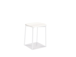 Banqueta de Cozinha Branca Kati 33x47x33cm Couro Sintético Branco FANMUEBLES