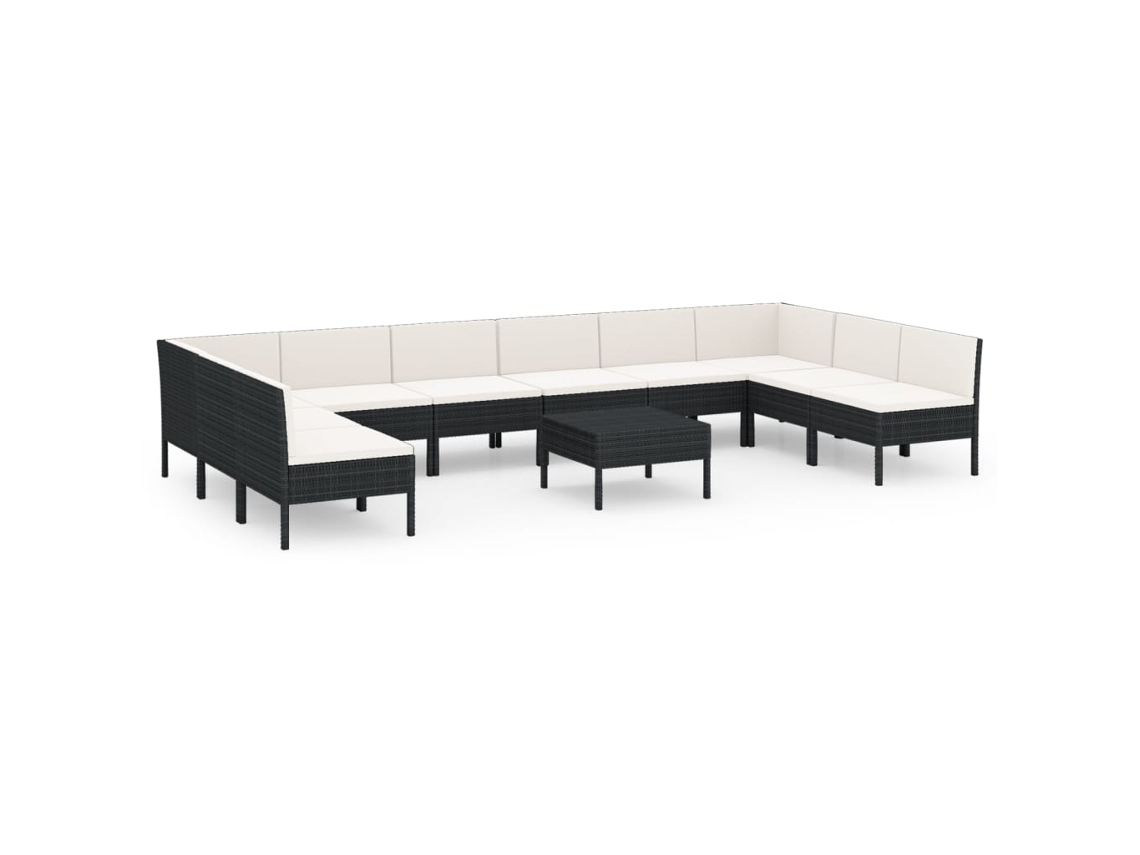 Garden Lounge Set, Garden Lounge Sets Vidaxl Preto Rattan / Vime (n/a)