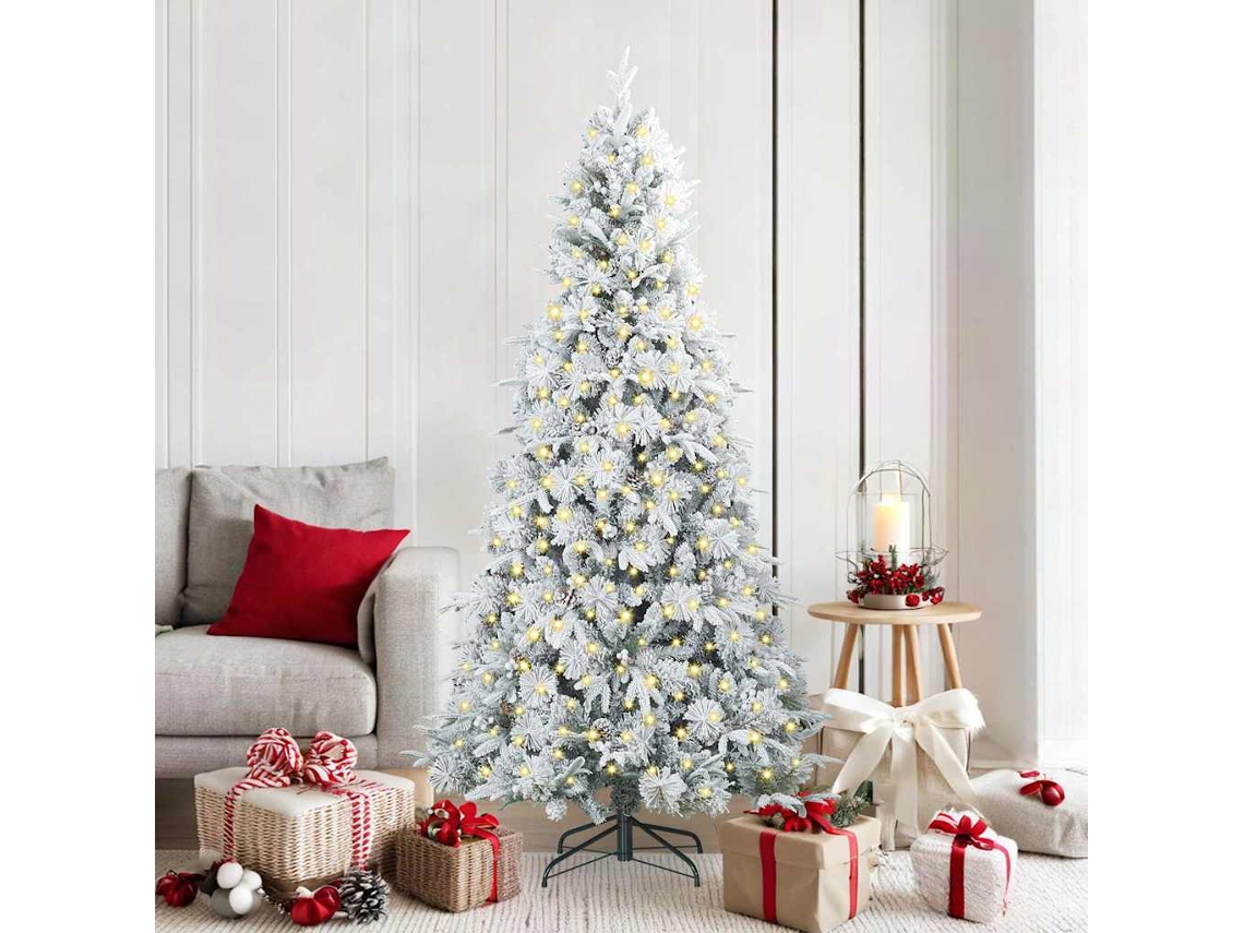 Vidaxl Árvore De Natal Articulada Artificial Branco 180 Cm Pe E Pvc