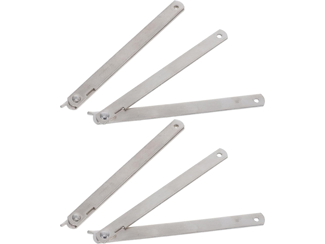Conector De Mesa Dobrável Em Aço Inoxidável, 4 Peças, Dobradiças Prateadas