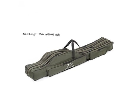 Capa De Cana De Pesca Trs Camadas Oxford Bolsa De Pesca 150 Cm 59,06 Polegadas, Porttil Dobrvel Ferramenta De Transporte De Varas E Carretis Romote