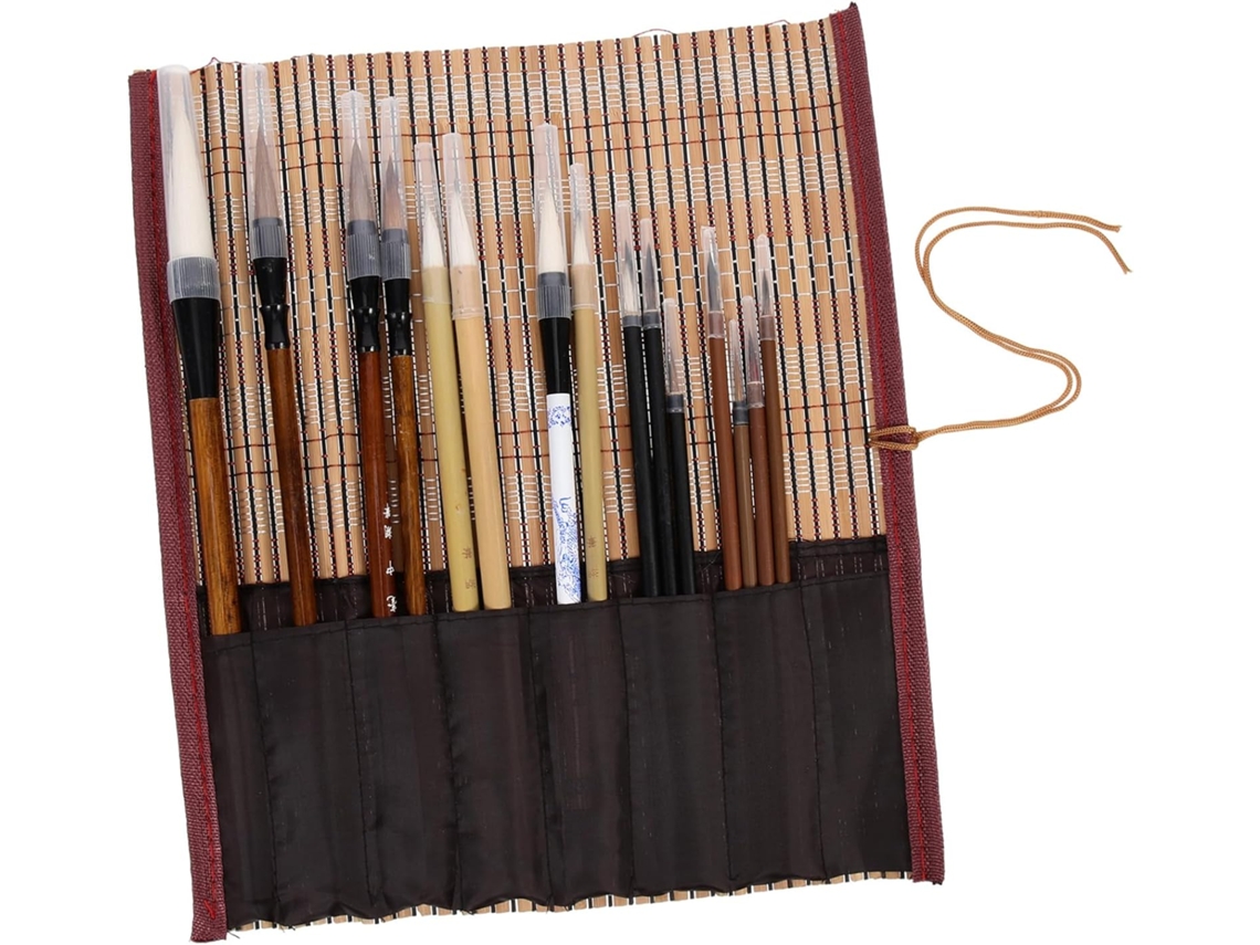 Conjunto De 15 Pincéis Com Cabos Para Caligrafia Chinesa, Iniciantes, Aquarela E Desenho Sumi.
