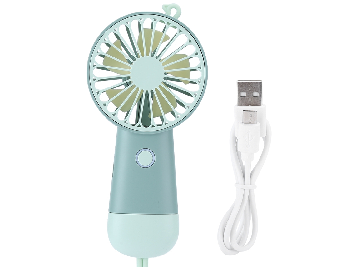 Ventilador Pequeno Portátil (recarregável Com Luz Led) Mini Fashion De Bolso Usb Portátil Alto Vento Verde