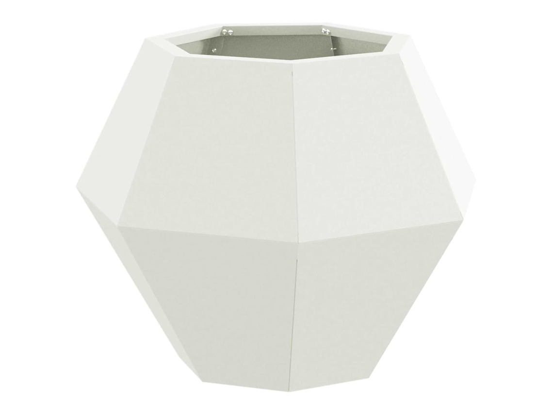 Conjunto 1 Vaso De Exterior Vidaxl Branco Aço (50 X 50 X 40 Cm)