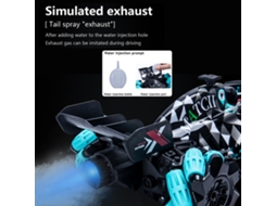 Mali carro de Stunt com Controle Remoto 2.4ghz 1/14 com Spray 360° Rotação Derrapagem Automática Modo Duplo Controle 2 Baterias