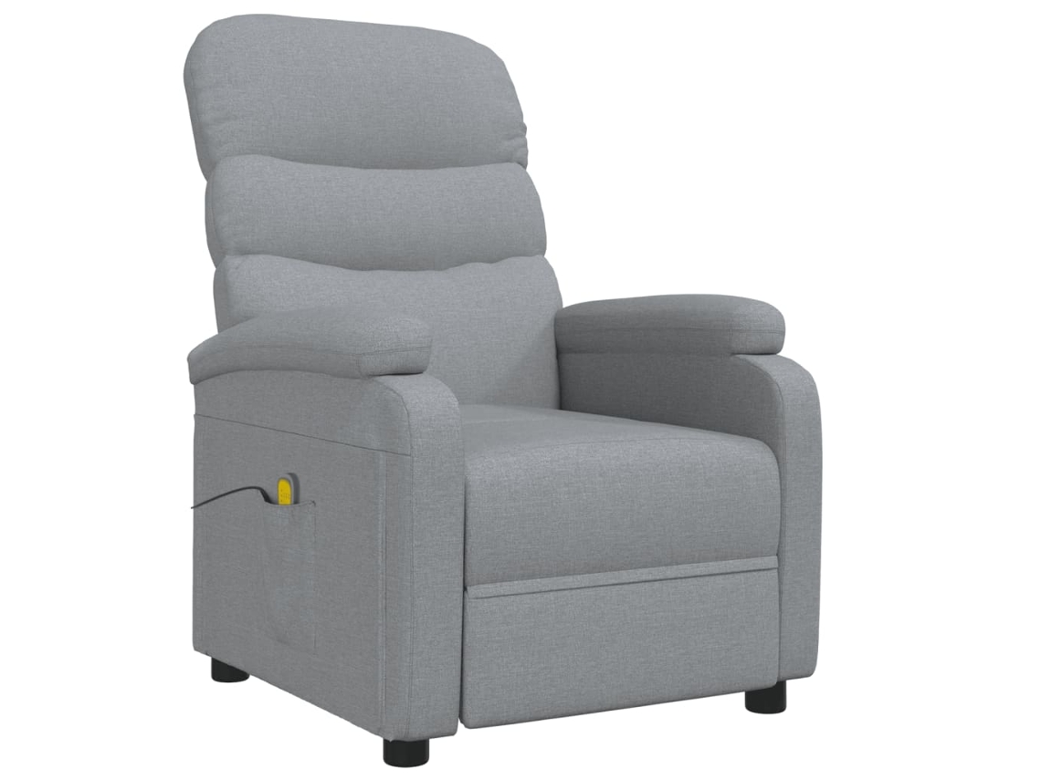 Vidaxl Poltrona De Massagens Tecido Cinzento-claro