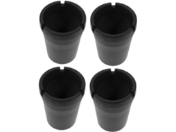 Cinzeiro Portátil Para Carro, Design Moderno, Plástico Preto, Conjunto De 4 Unidades, Estrutura À Prova De