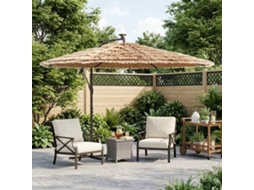 Vidaxl Guarda-sol De Jardim Com Poste De Aço 269x269x235 Cm Castanho