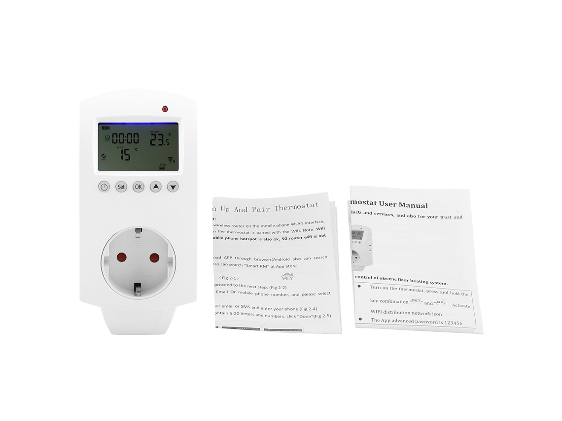 Laxiscreed Termostato Wi-fi De Tomada Programável Para Padrão Ue 230v
