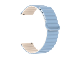 Pulseira magnética de silicone compatível com smartwatches Huawei GT6 GT5 e Samsung, bicolor azul Nevoa e Estrela, 22 mm