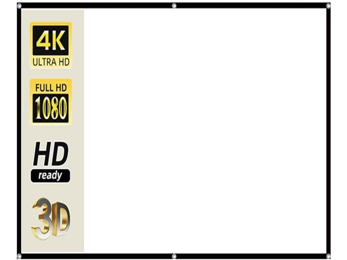 Tela de Projeção 150 Polegadas 16:9 Hd, Portátil | S/MARCA