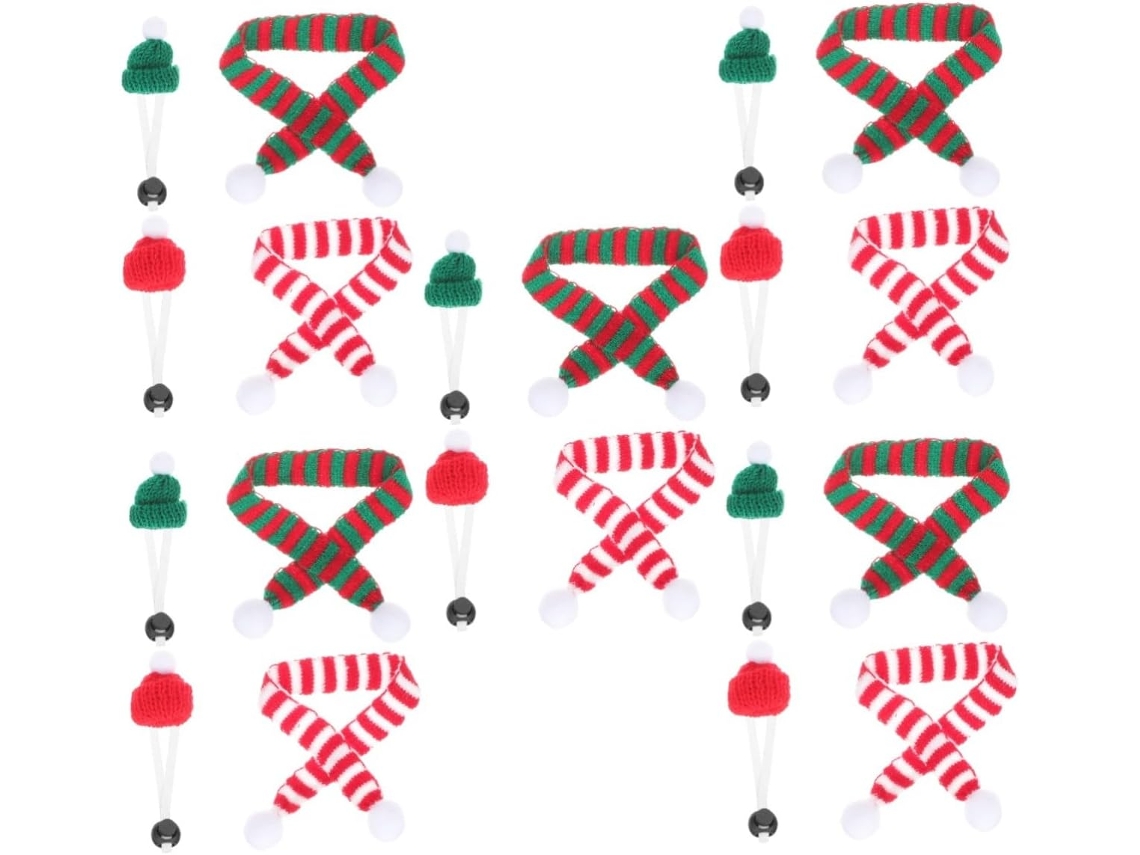 Conjunto Com 5 Gorros E Cachecóis De Natal Hamsters, Acessórios Pequenos Animais De Estimação, Festas