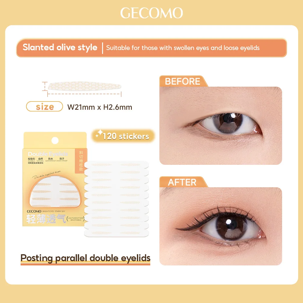 120 Fitas Adesivas Para Pálpebras Duplas, Modelagem Natural, Invisível E De Longa Duração.