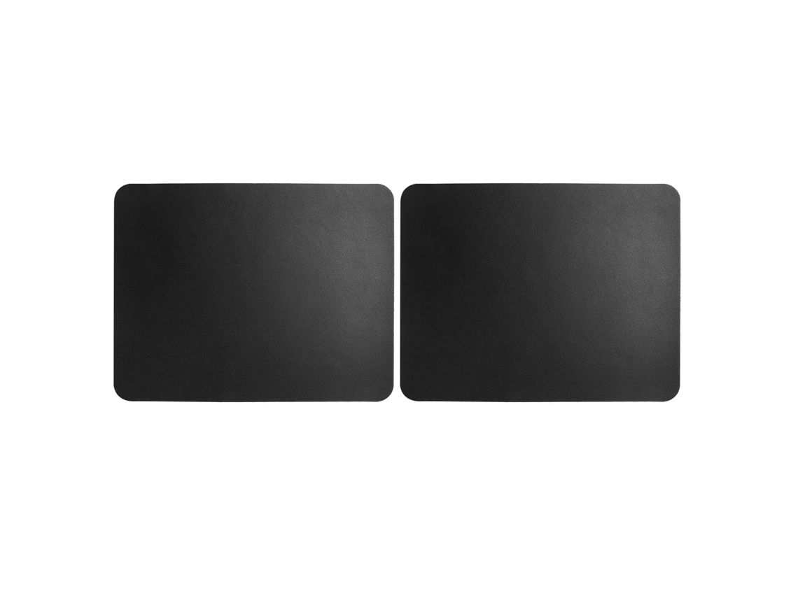 2 Peças Tapete De Rato De Couro Pvc Preto 27x21cm À Prova D'água Protetor De Rato Para Mesa