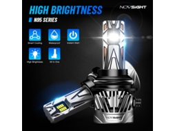 H4-novsight A500-n95 2 Peças 130 W 30000 Lm Led Lâmpadas De Farol 6500 K Branco Bright Faróis Dianteiros Led Lível de Resistência À Água Ip68