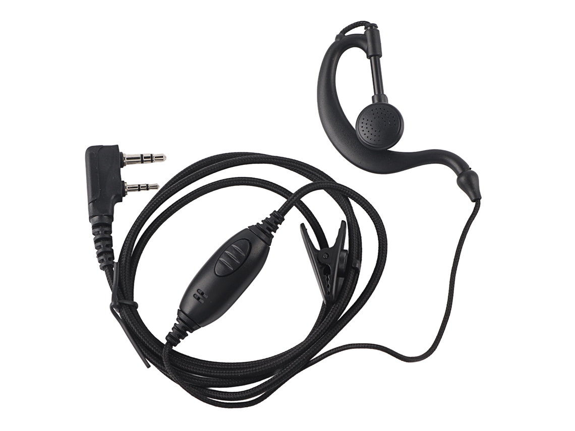 Aetheria auricular para Rádio Walkie Talkie K head com Botão Ptt Earpiece Cabo 120cm Preto