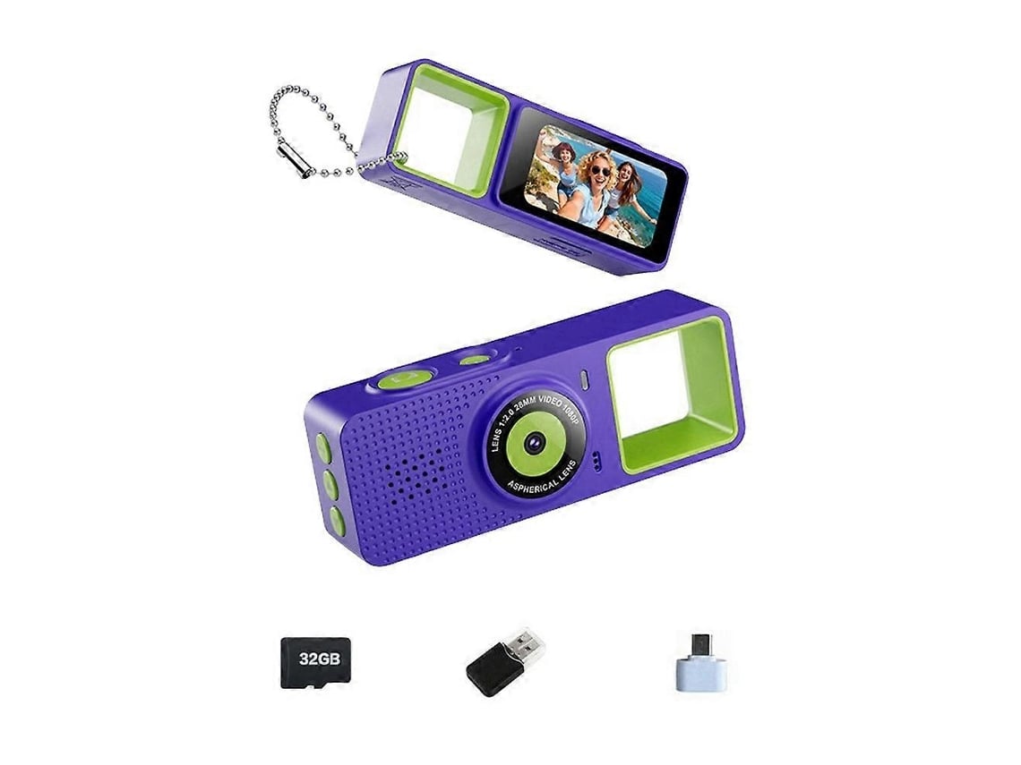 Mini Câmara Digital De Chaveiro Com Ecrã De 0,9 Polegadas E Gravação De Vídeo 1080, Muito Pequena, Com 32 Gb