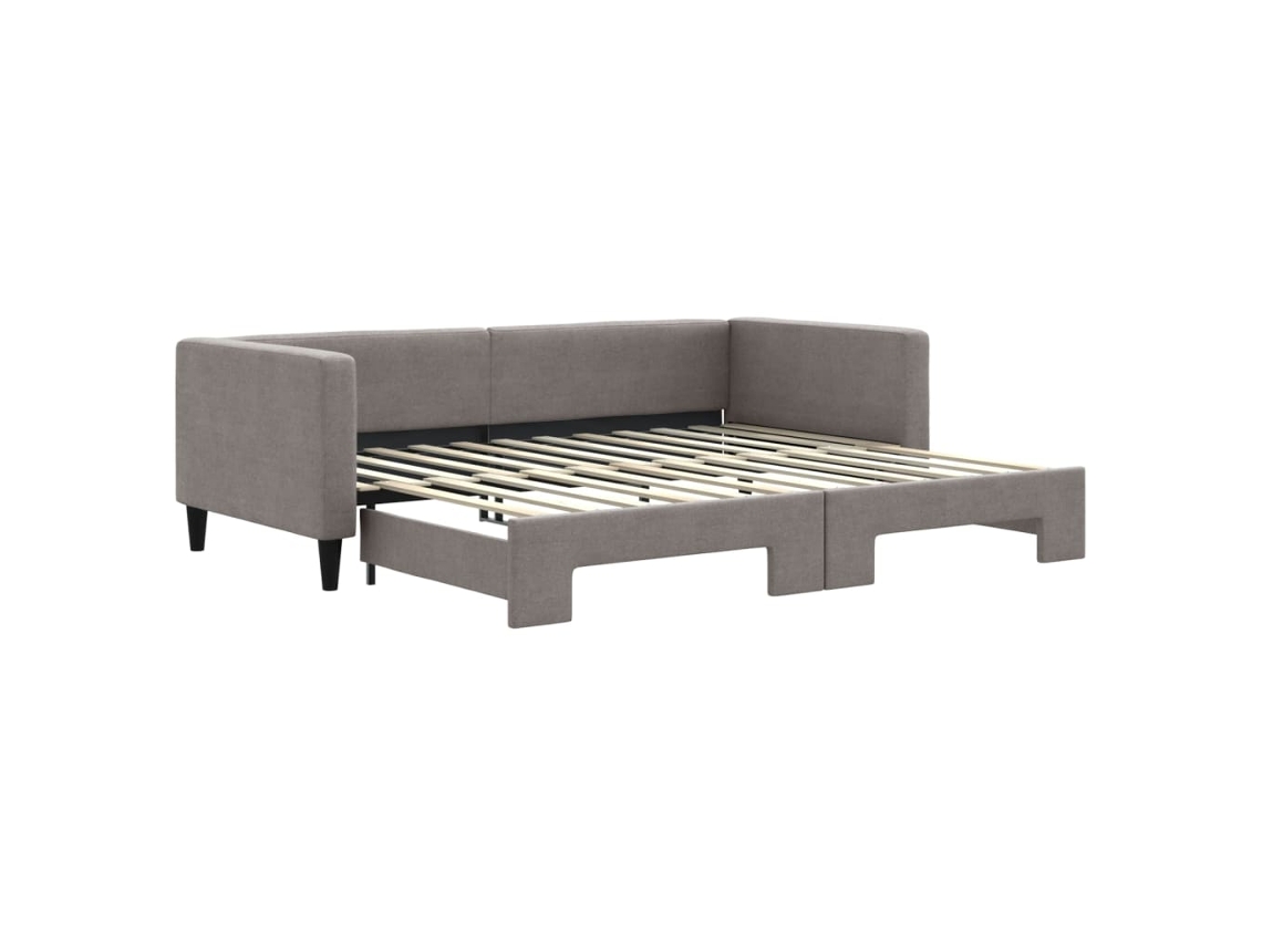 Sofá cama MAISON EXCLUSIVE Gavetão 90x200 Cm Tecido Cinzento acastanhado