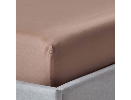 Homescapes Brown Organic Cotton Deep Fitted Sheet 18 Inch 400 Thread Count, 180 X 200 Cm