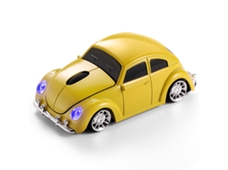 Rato Yizhood M 0308 Sem Fio 2.4ghz Beetle Car Shape Computador Usb Óptico 1600 Dpi Gaming Mini Para Laptop Pc Office Gamer Amarelo