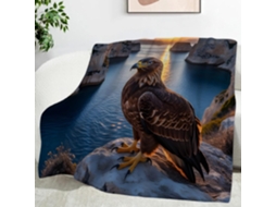 Manta Royal Eagle Modelo Stone 100x130 Cm Multifuncional Macia e Aconchegante em Flanela Ideal para Cama Escri