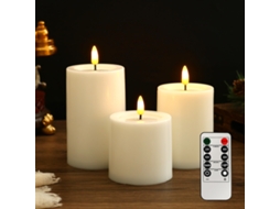 Conjunto de 3 Lanternas Led Recarregáveis​​- Luzes Externas À Prova D'água com Controle Remoto e Temporizador BRILVIBERA