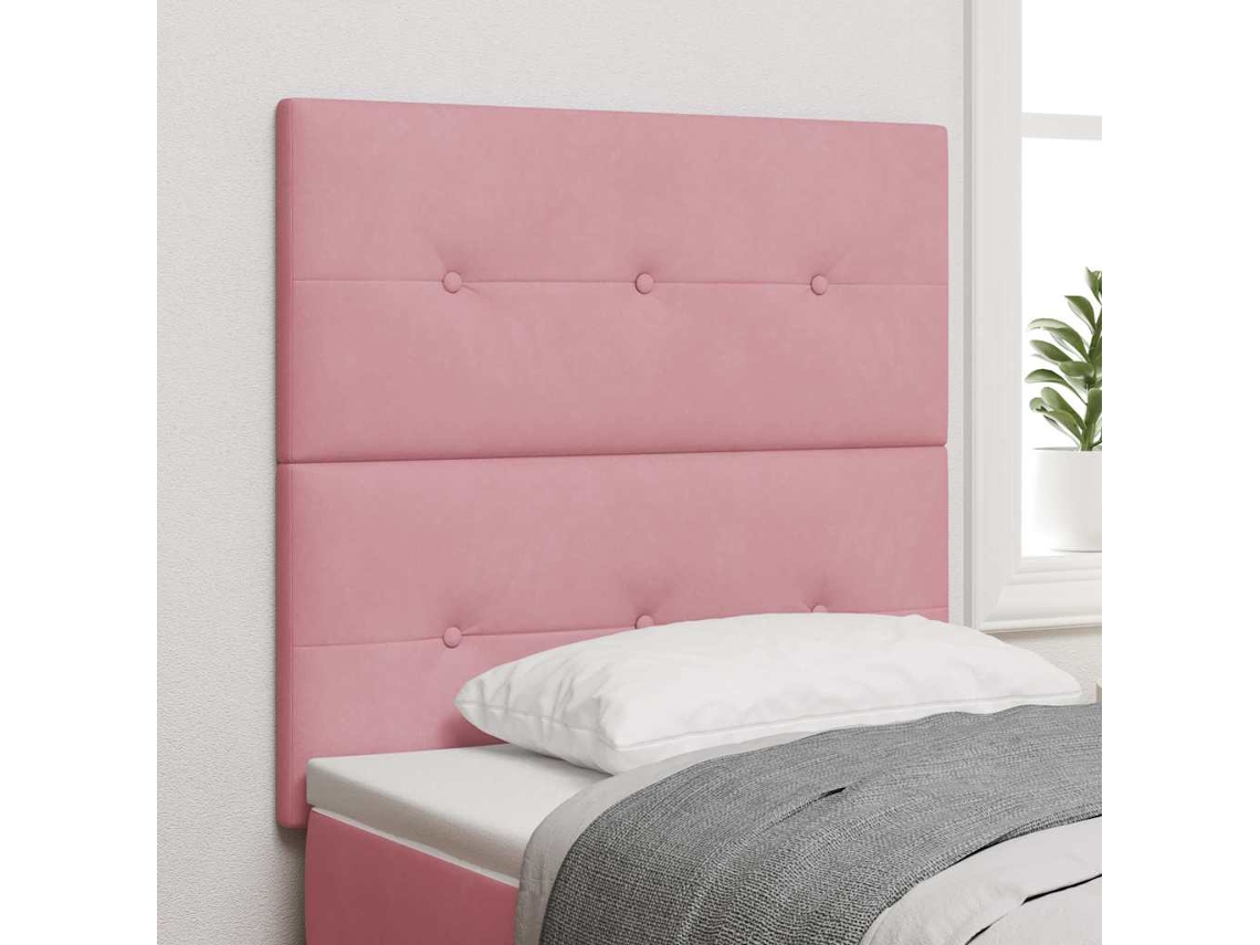 Vidaxl Cabeceira Rosa 100 Cm Veludo