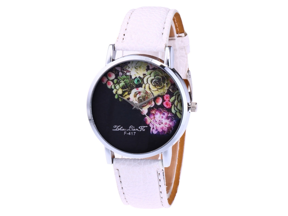 Reloj Casual De Moda Unisex Zhoulianfa De Cuarzo Con Correa De Cuero Blanco