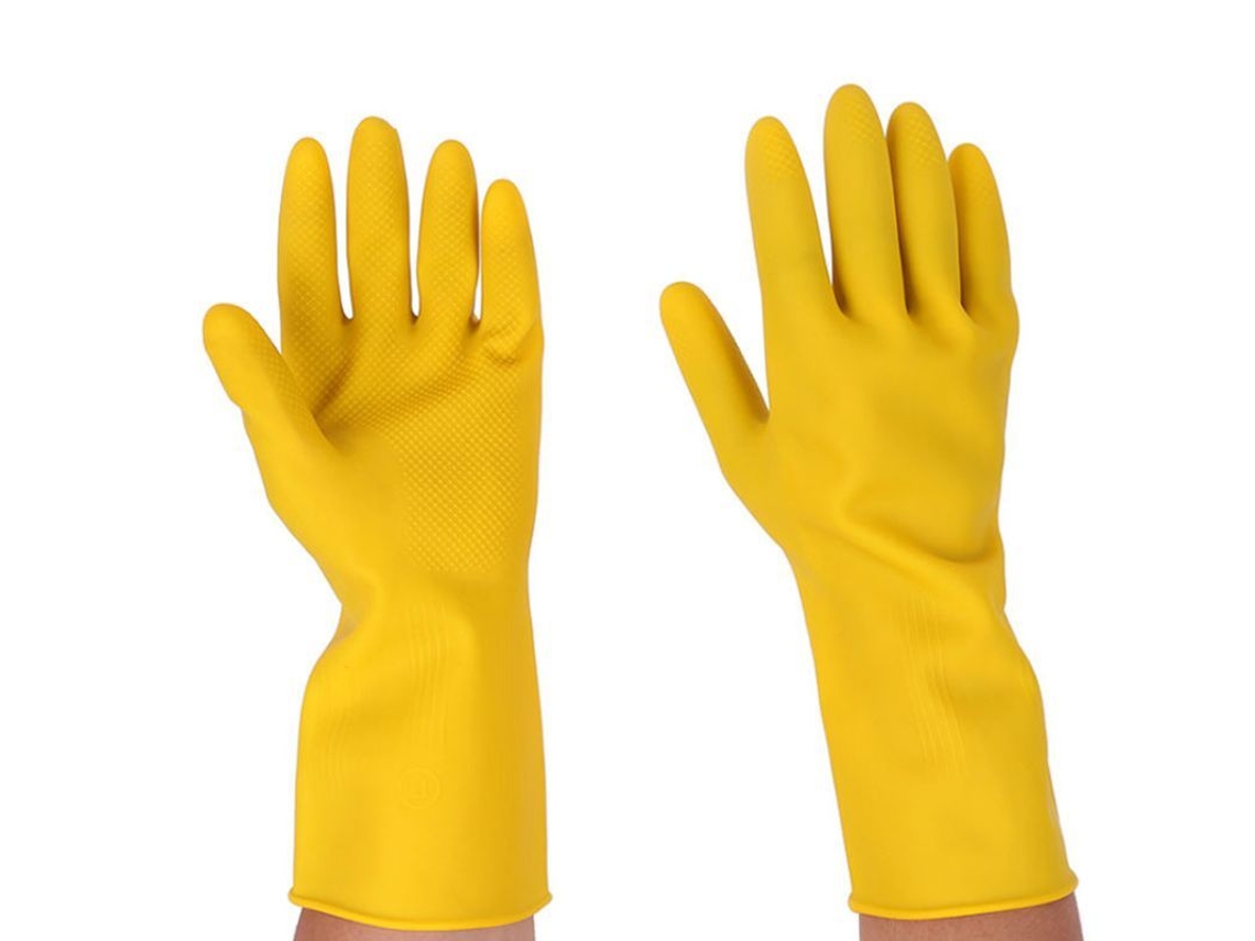 2026 guantes de Limpeza Doméstica de Látex 4 Pack para Cozinha, Máquina de Lavar Louças e Banheiro Tamanho M