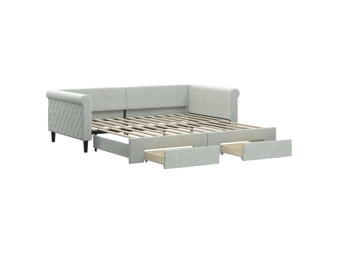 Sofá cama MAISON EXCLUSIVE 100x200 cm veludo cinzento claro