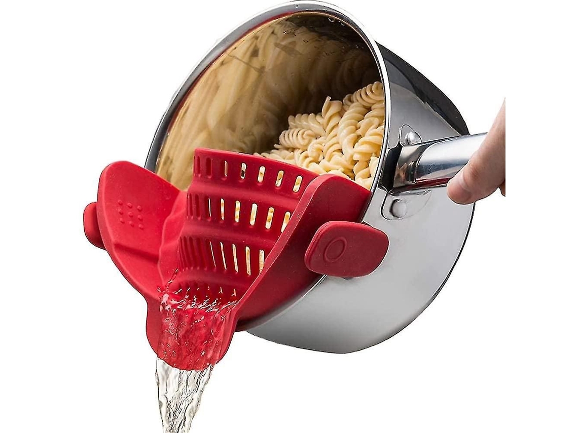 Escorredor De Macarrão Com Clipe De Silicone Ajustável Para Panelas