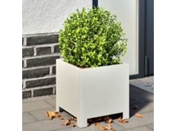 Vidaxl Vaso/floreira De Jardim 2 Pcs 30x30x30 Cm Aço Branco