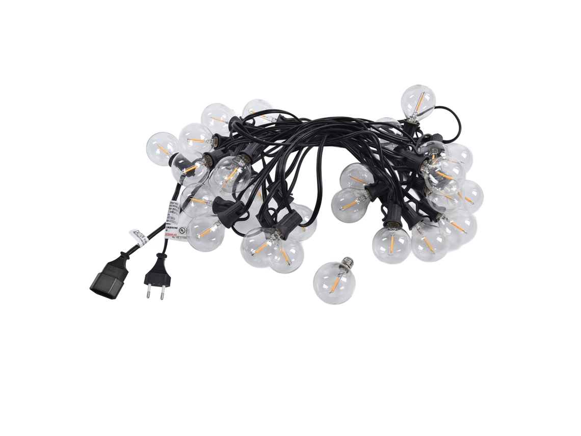 Luz de Cordo G40 25leds 8m Luz Quente Ip54 para Jardim Festa