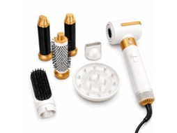 Styler Capilar Multifuncional Klack 7 Em 1 Com Efeito Coanda, Ferramentas Para Cachear, Modelar E Dar Corpo – Branco