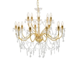 Vidaxl Lustre Com 2 Patamares 15 X Lâmpadas E14 Dourado