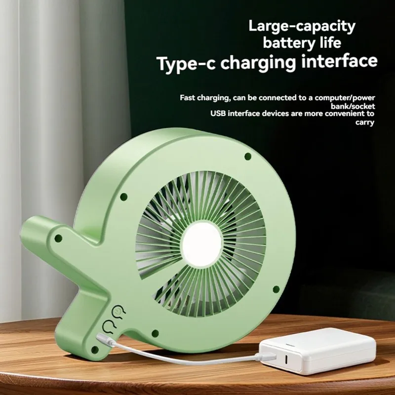 Ventilador Portátil Recarregável Via Usb, Padrão Europeu, Com Luzes Led Coloridas.