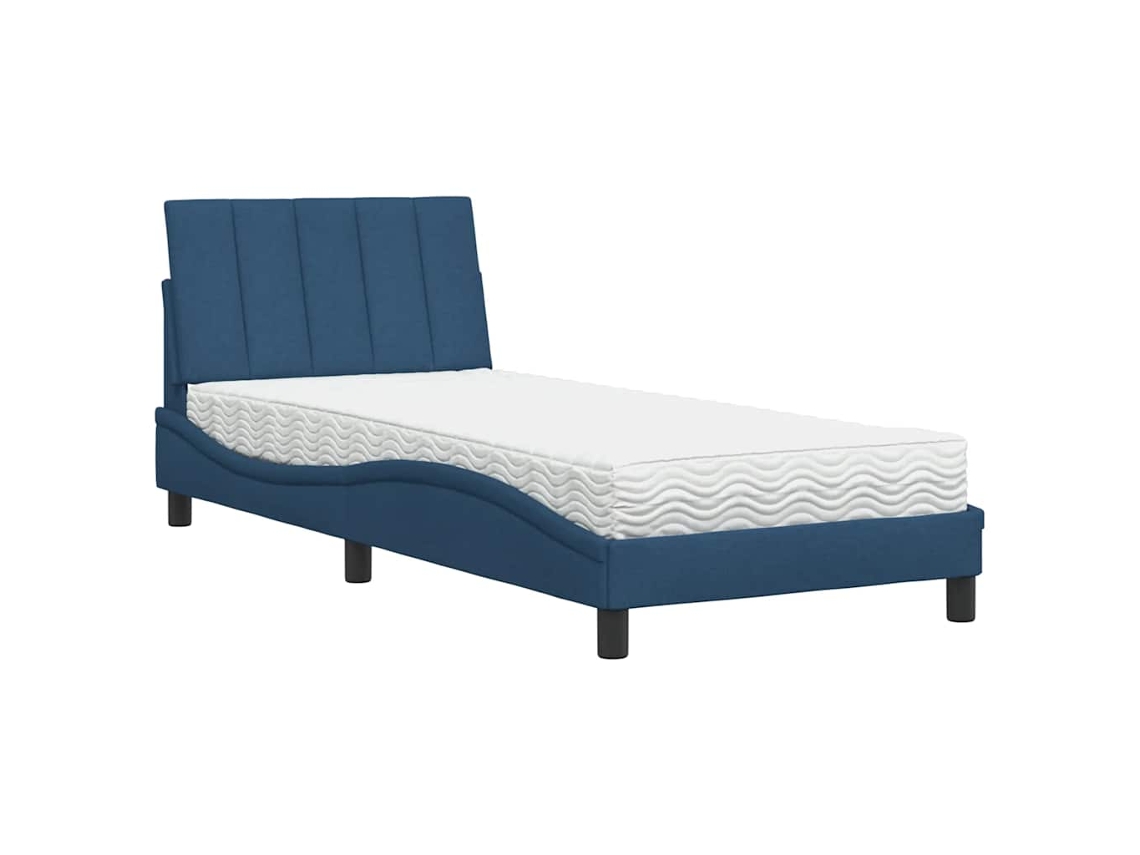 Bed, Beds Vidaxl Azul Tecido (90 X 200 Cm)