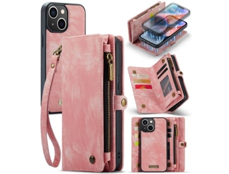 Capa Quedas Para Iphone 15 Caseme Pele Sintética Rosa