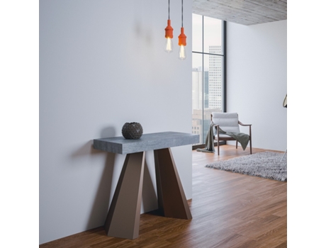 Console extensível 90x40-196cm mesa cinza Diamante Small Concrete