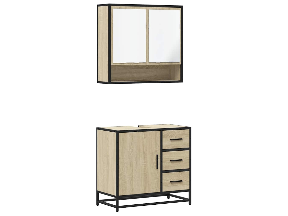 Bathroom Furniture Set, Bathroom Furniture Sets Vidaxl Marrom Madeira Processada (n/a)