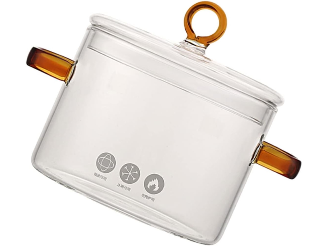 De Vidro Borossilicato Transparente De Alta Qualidade Para Sopas E Macarrão, Com Alças Ergonômicas E Tampa. Gokoco
